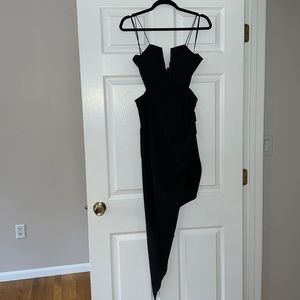 Black Crepe Midi Dress